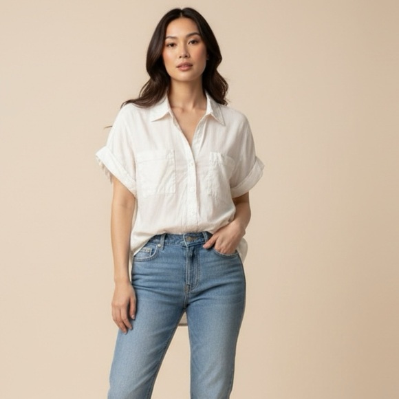 Falls Creek Tops - Falls‎ Creek White Button-Down Shirt